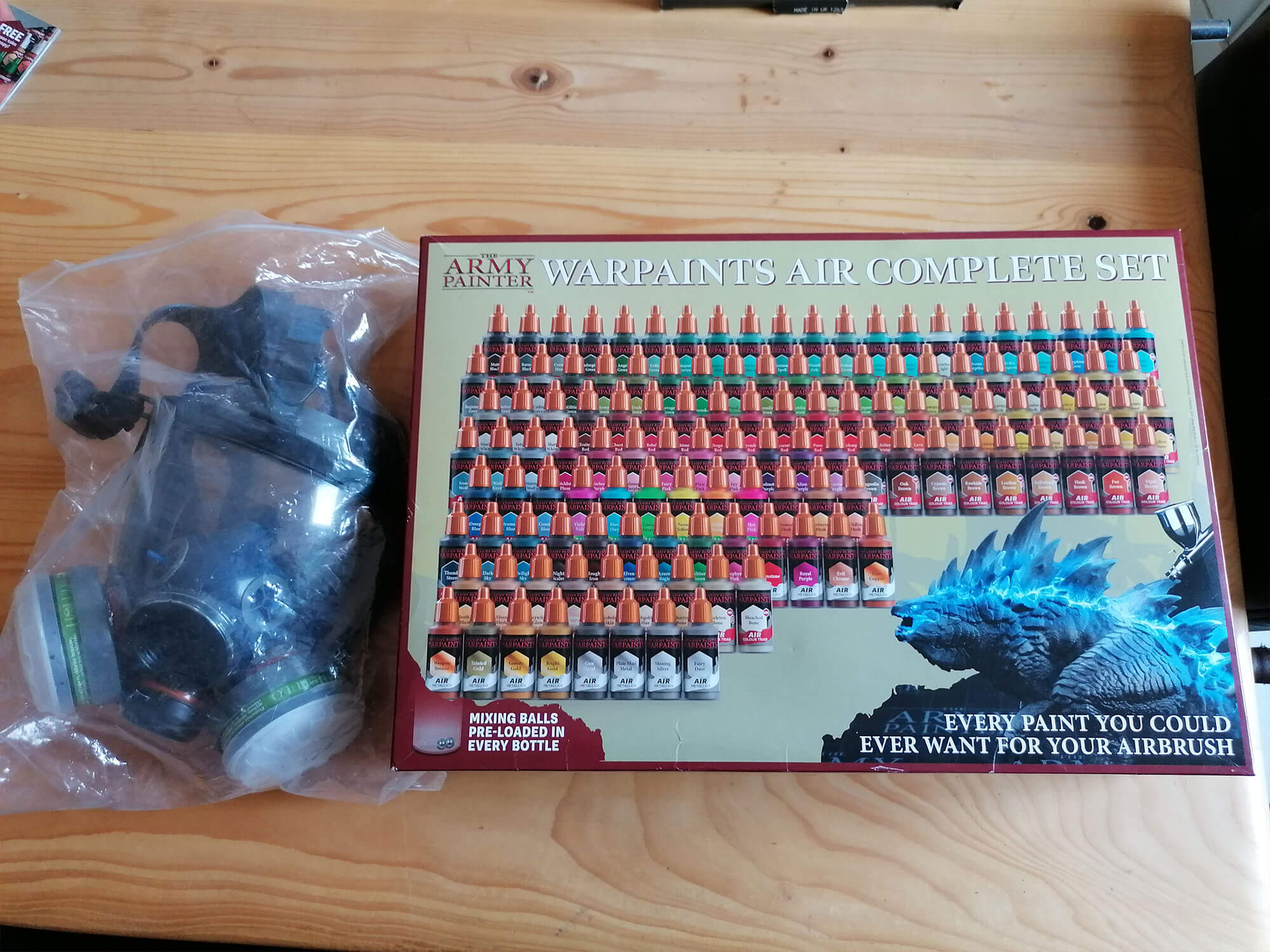 Set de peinture aérographe et masque à gaz