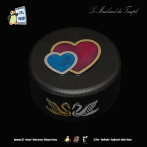 Boîte à bijoux cygnes et coeurs